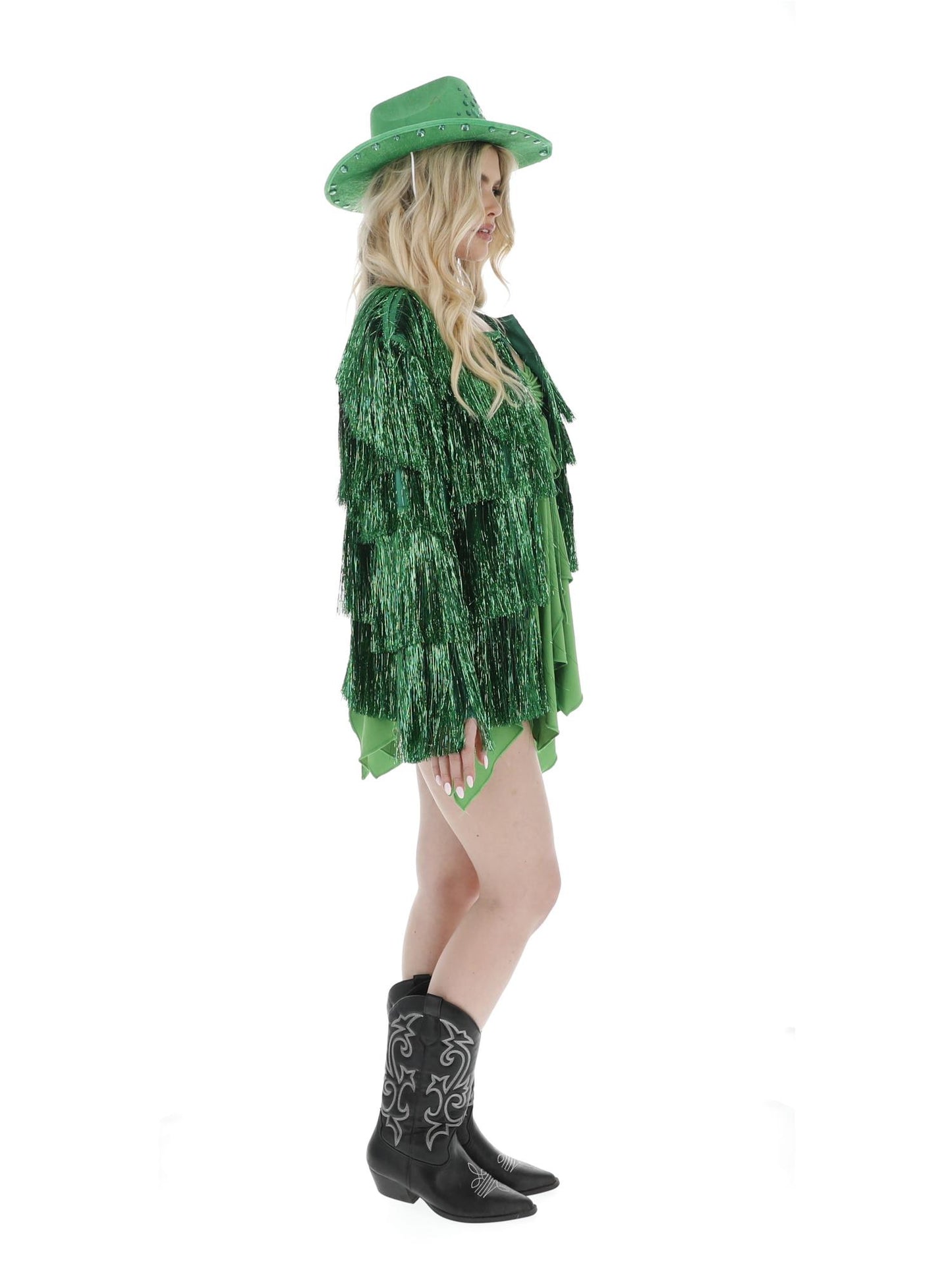 Fever Tinsel Festival Jacket, Green  Wholesale