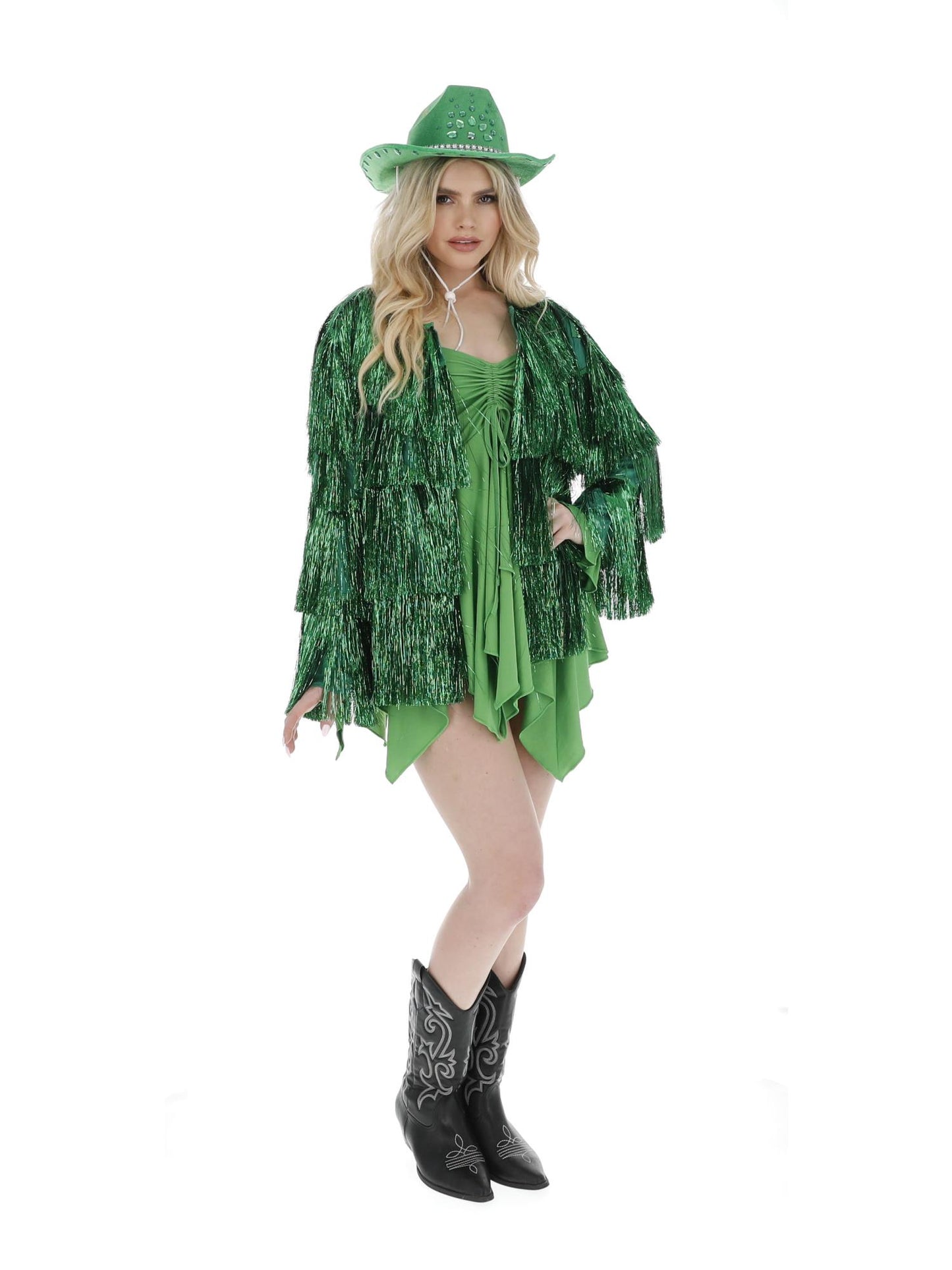 Fever Tinsel Festival Jacket, Green  Wholesale