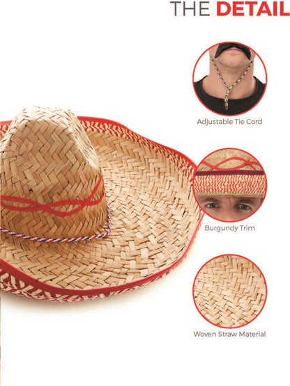 Sombrero Straw Hat, Brown  Wholesale