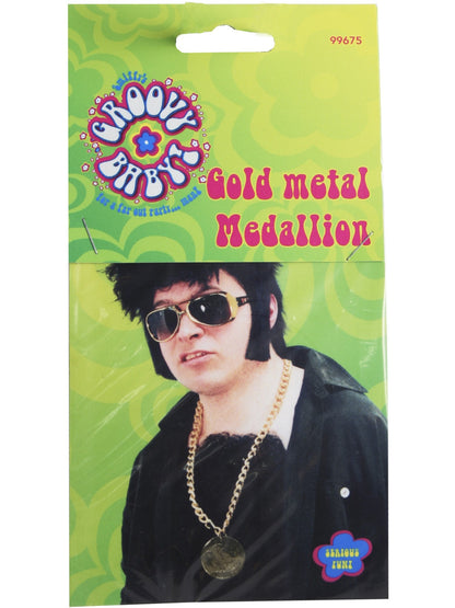 Gold Metal Medallion On Chain, Gold  Wholesale