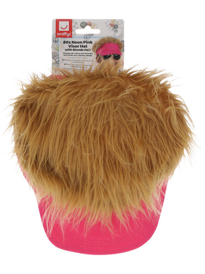 80s Neon Pink Visor Hat  Wholesale