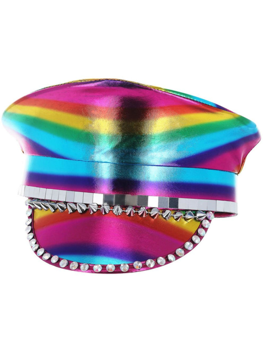 Metallic Studded Rainbow Captains Hat Alternative 1