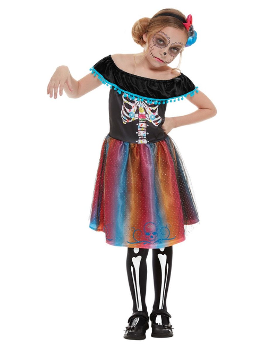 Neon Day of The Dead Girl Costume Wholesale