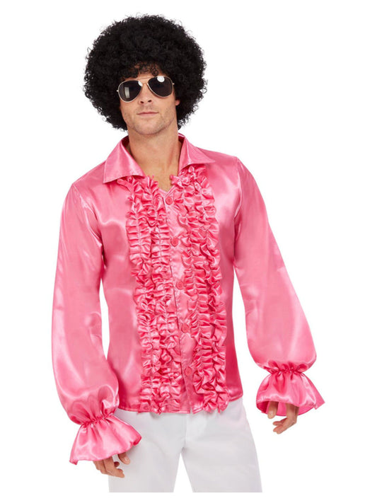 60s Ruffled Shirt Hot Pink WHOLESALE