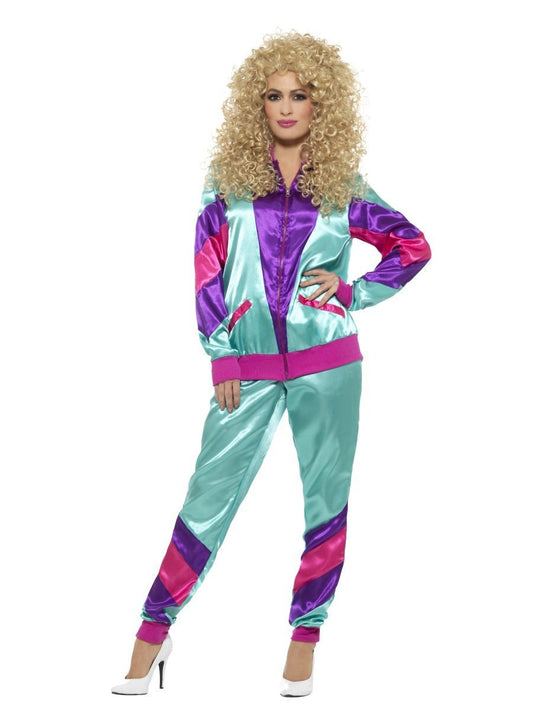 80s Height of Fashion Shell Suit Costume, Purple Wholesale