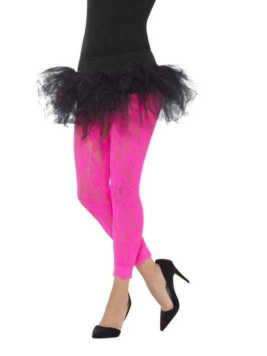 80s Lace Leggings, Neon Pink Wholesale