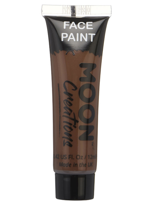 Moon Creations Face & Body Paint, Brown, 12ml Single