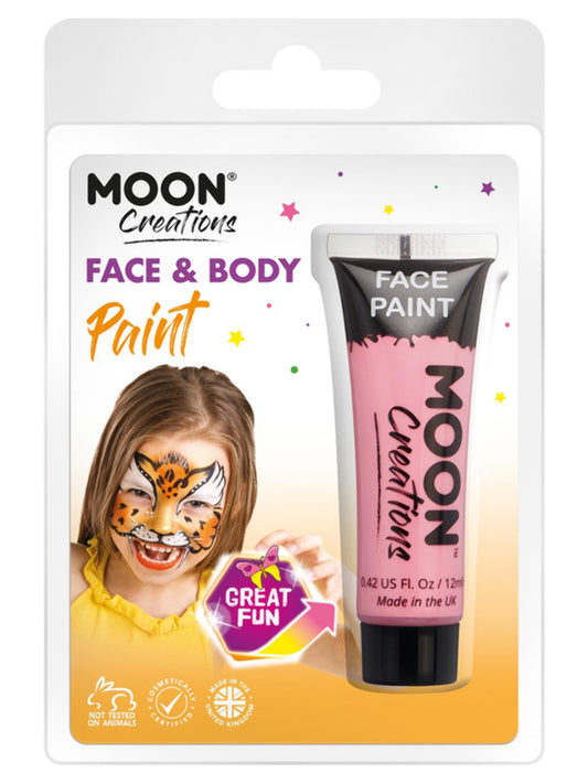 Moon Creations Face & Body Paint, Pink, 12ml Clamshell