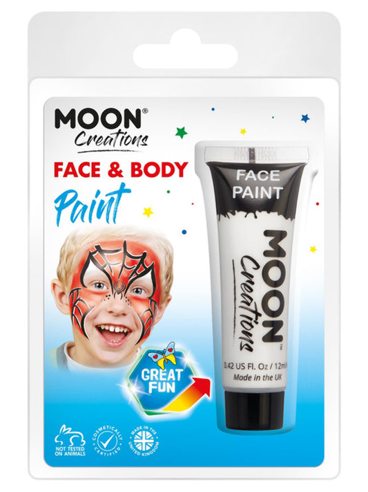 Moon Creations Face & Body Paint, White, 12ml Clamshell