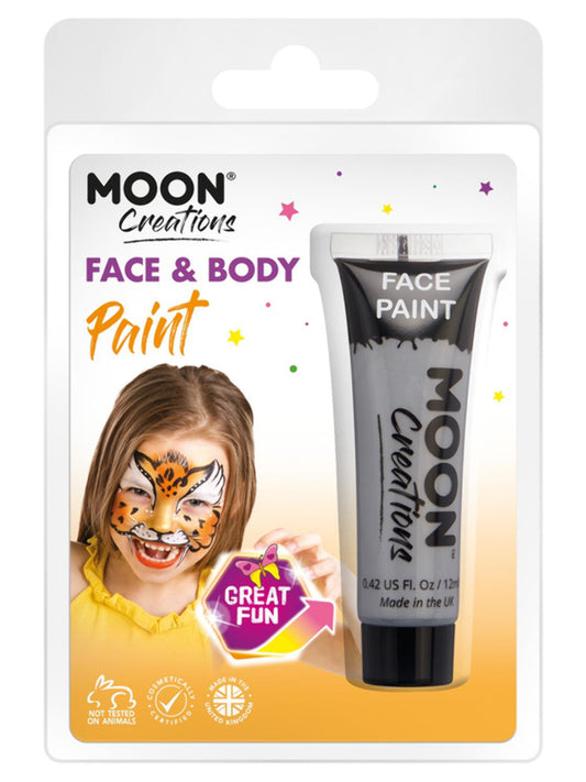 Moon Creations Face & Body Paint, Grey, 12ml Clamshell