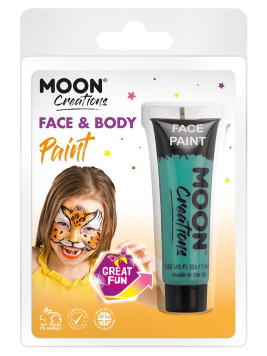 Moon Creations Face & Body Paint, Turquoise, 12ml Clamshell