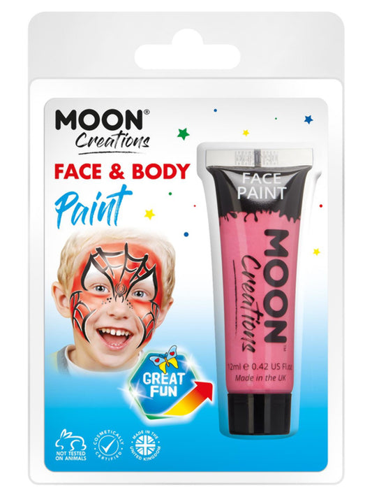 Moon Creations Face & Body Paint, Bright Pink, 12ml Clamshell