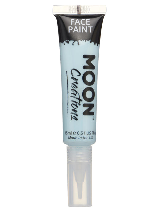 Moon Creations Face & Body Paints, Light Blue, with Brush Applicator, 15ml Single