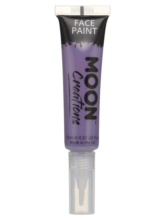 Moon Creations Face & Body Paints, Purple, with Brush Applicator, 15ml Single