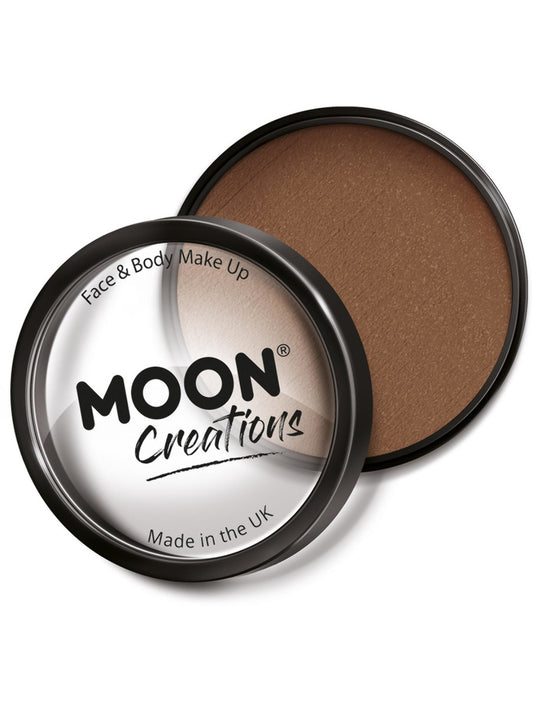 Moon Creations Pro Face Paint Cake Pot, Mid Brown, 36g Single