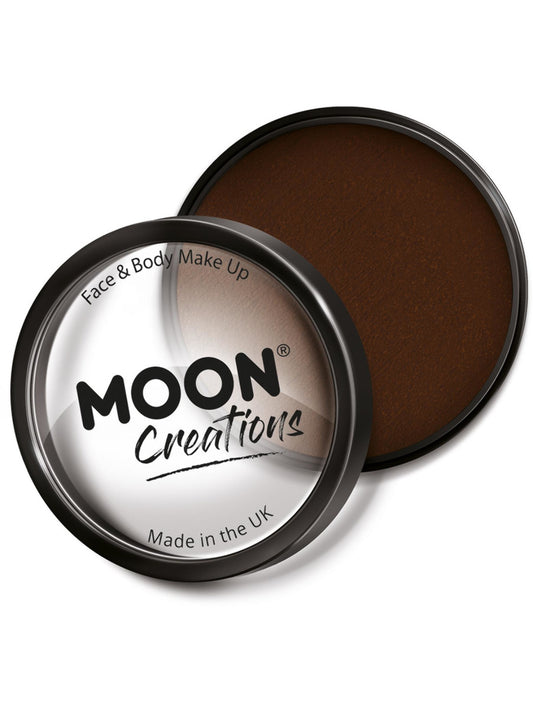 Moon Creations Pro Face Paint Cake Pot, Dark Brown, 36g Single