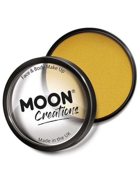 Moon Creations Pro Face Paint Cake Pot, Mustard, 36g Single