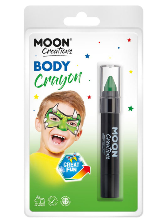 Moon Creations Body Crayons, Green, 3.2g Clamshell