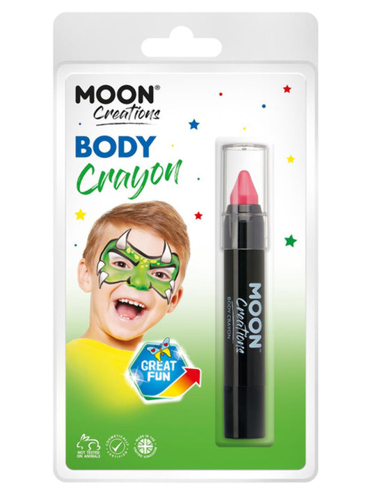 Moon Creations Body Crayons, Bright Pink, 3.2g Clamshell
