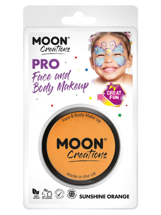 Moon Creations Pro Face Paint Cake Pot, Sunshine Orange, 36g Clamshell