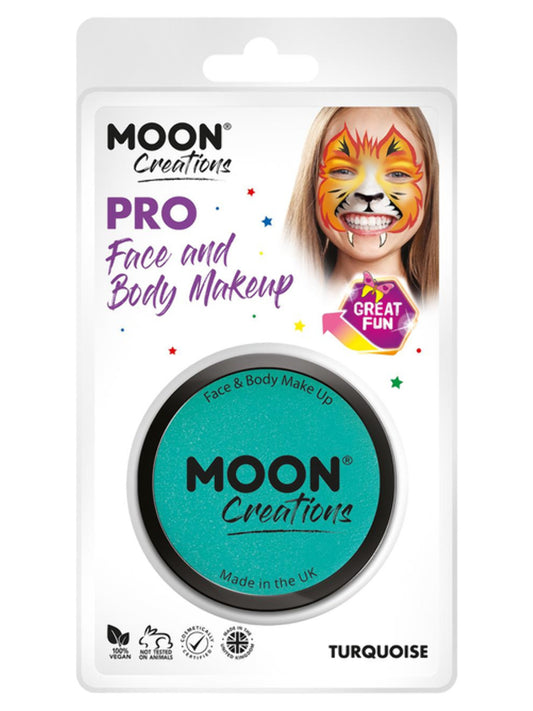 Moon Creations Pro Face Paint Cake Pot, Turquoise, 36g Clamshell