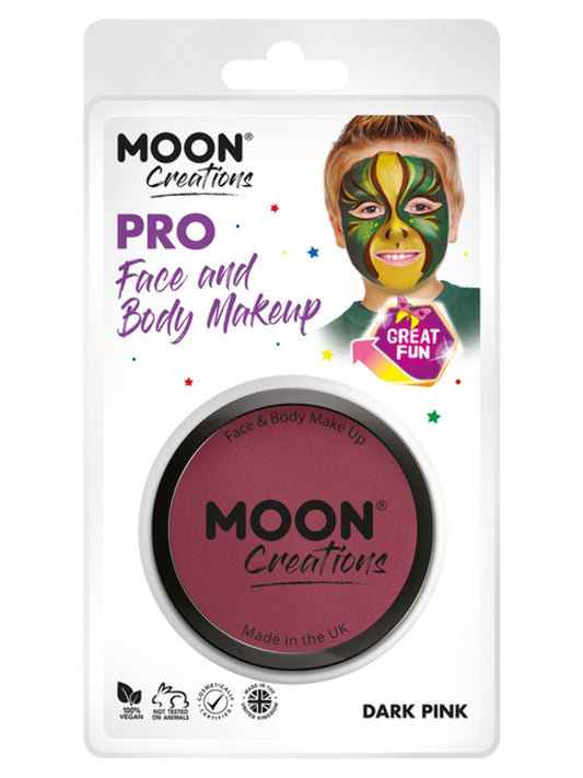 Moon Creations Pro Face Paint Cake Pot, Dark Pink, 36g Clamshell