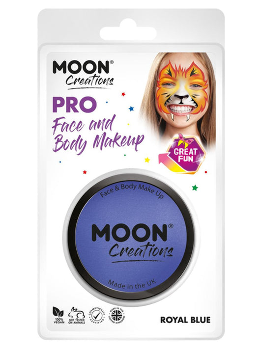 Moon Creations Pro Face Paint Cake Pot, Royal Blue, 36g Clamshell
