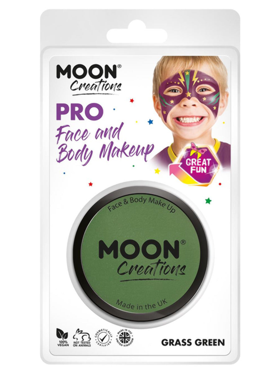 Moon Creations Pro Face Paint Cake Pot,Grass Green, 36g Clamshell