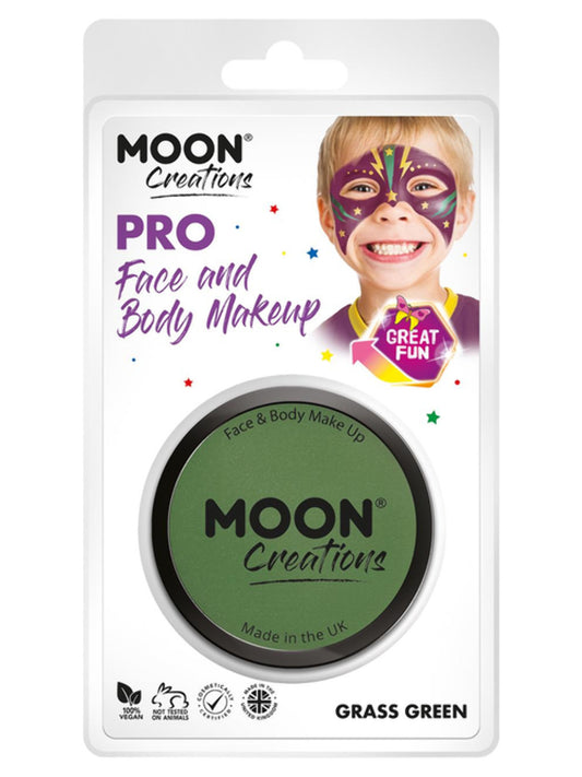 Moon Creations Pro Face Paint Cake Pot,Grass Green, 36g Clamshell