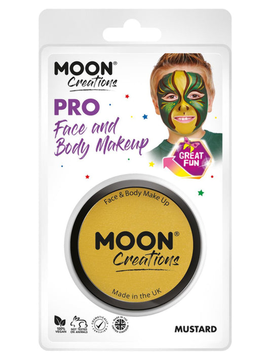 Moon Creations Pro Face Paint Cake Pot, Mustard, 36g Clamshell