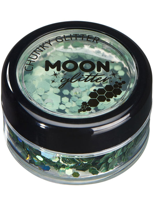 Moon Glitter Holographic Chunky Glitter, Green, Single, 3g