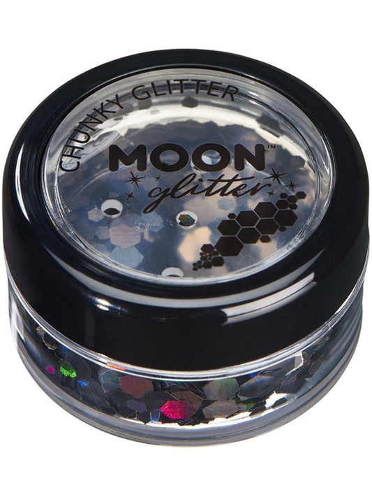 Moon Glitter Holographic Chunky Glitter, Black, Single, 3g