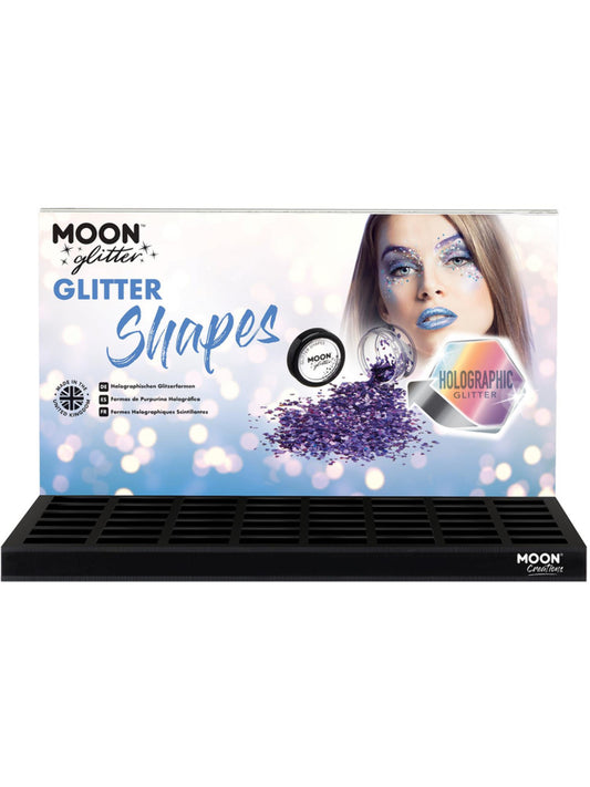 Moon Glitter Holographic Glitter Shapes, CDU (no stock)