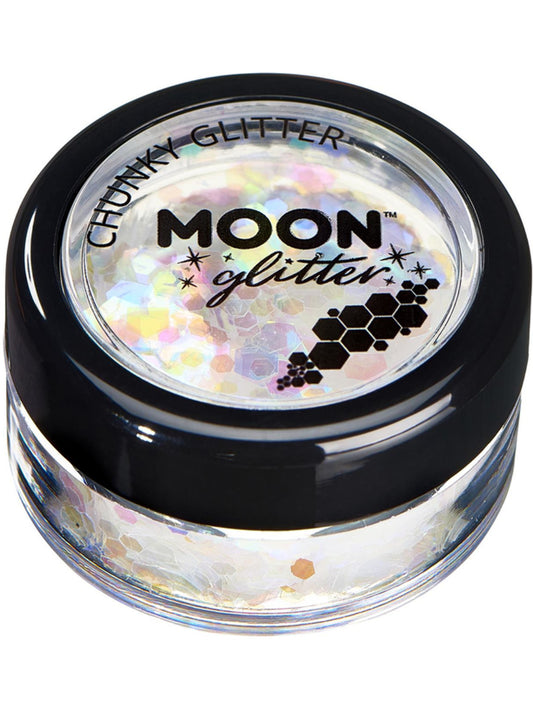 Moon Glitter Iridescent Chunky Glitter, White, Single, 3g