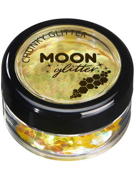 Moon Glitter Iridescent Chunky Glitter, Yellow, Single, 3g