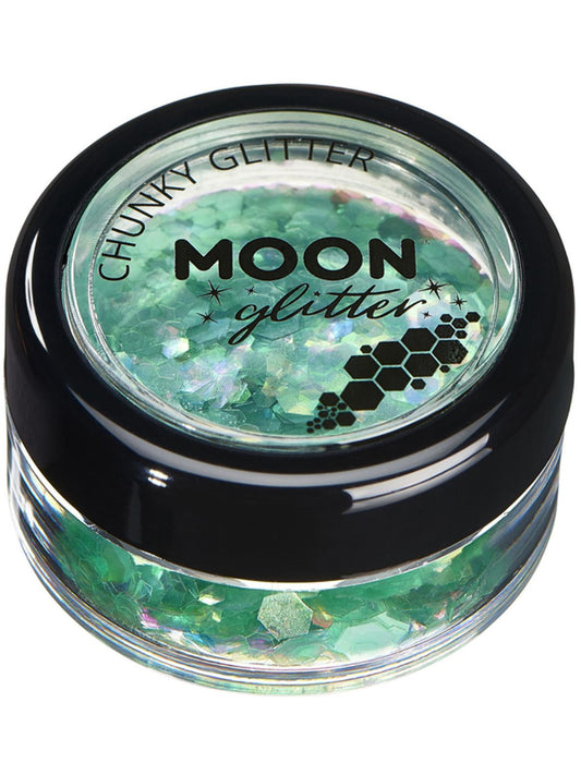Moon Glitter Iridescent Chunky Glitter, Green, Single, 3g