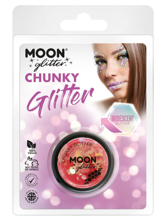 Moon Glitter Iridescent Chunky Glitter, Cherry, Clamshell, 3g