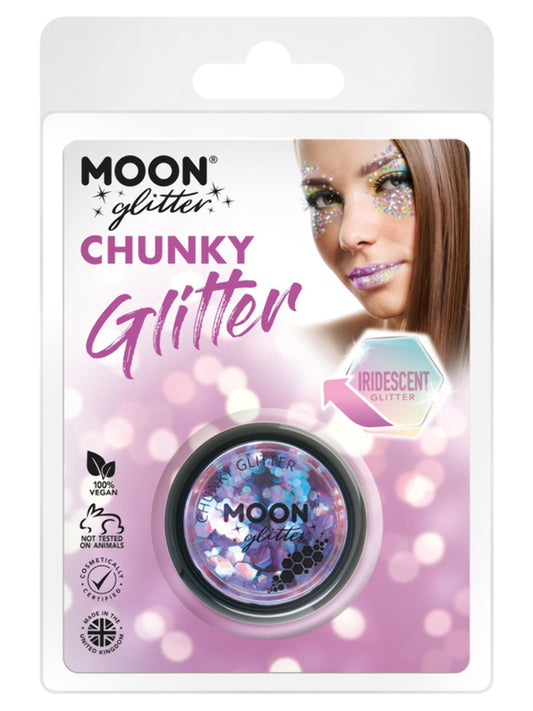 Moon Glitter Iridescent Chunky Glitter, Purple, Clamshell, 3g