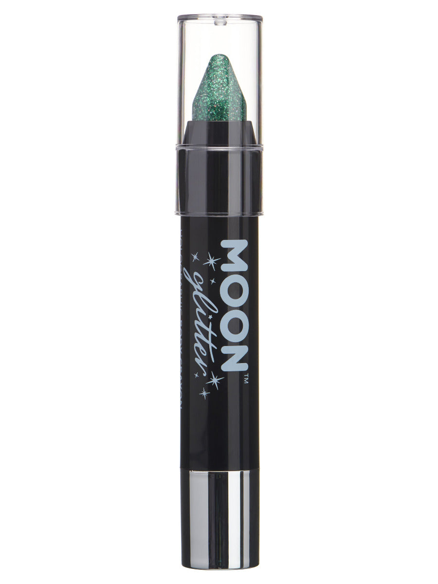 Moon Glitter Holographic Body Crayons, Green, Single, 3.2g
