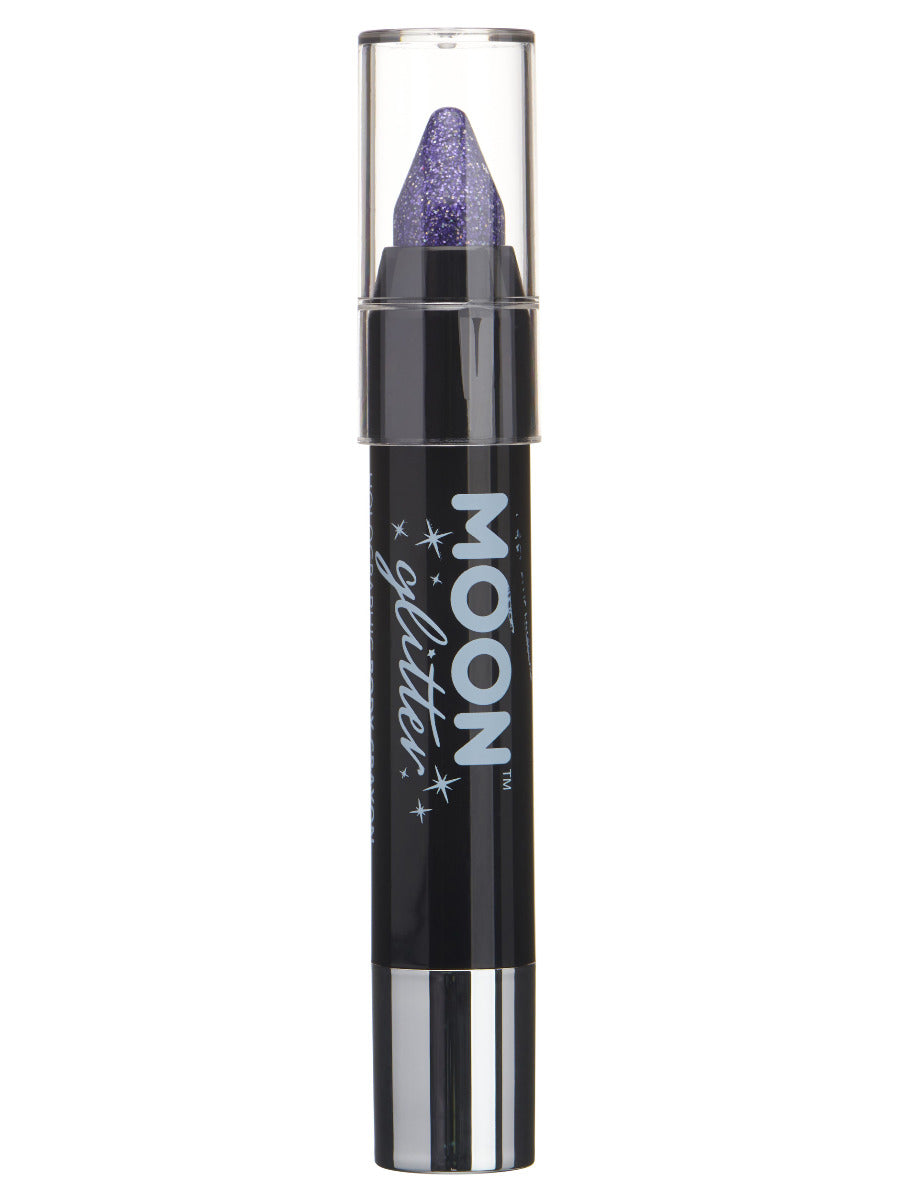Moon Glitter Holographic Body Crayons, Purple, Single, 3.2g
