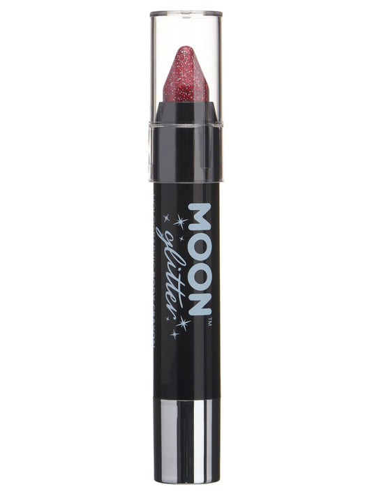 Moon Glitter Holographic Body Crayons, Red, Single, 3.2g