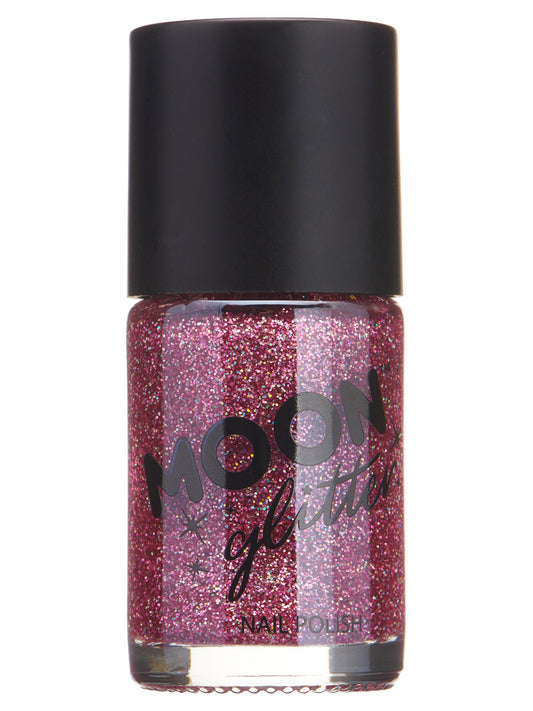 Moon Glitter Holographic Nail Polish, Pink, Single, 14ml