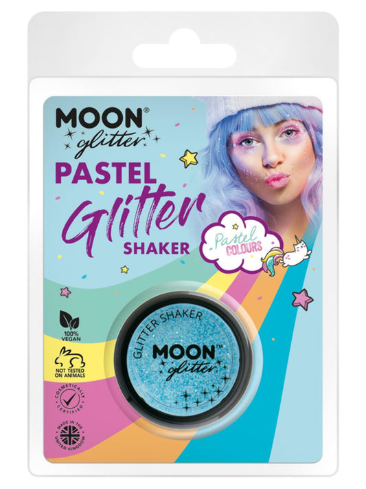 Moon Glitter Pastel Glitter Shakers, Baby Blue, Clamshell, 5g