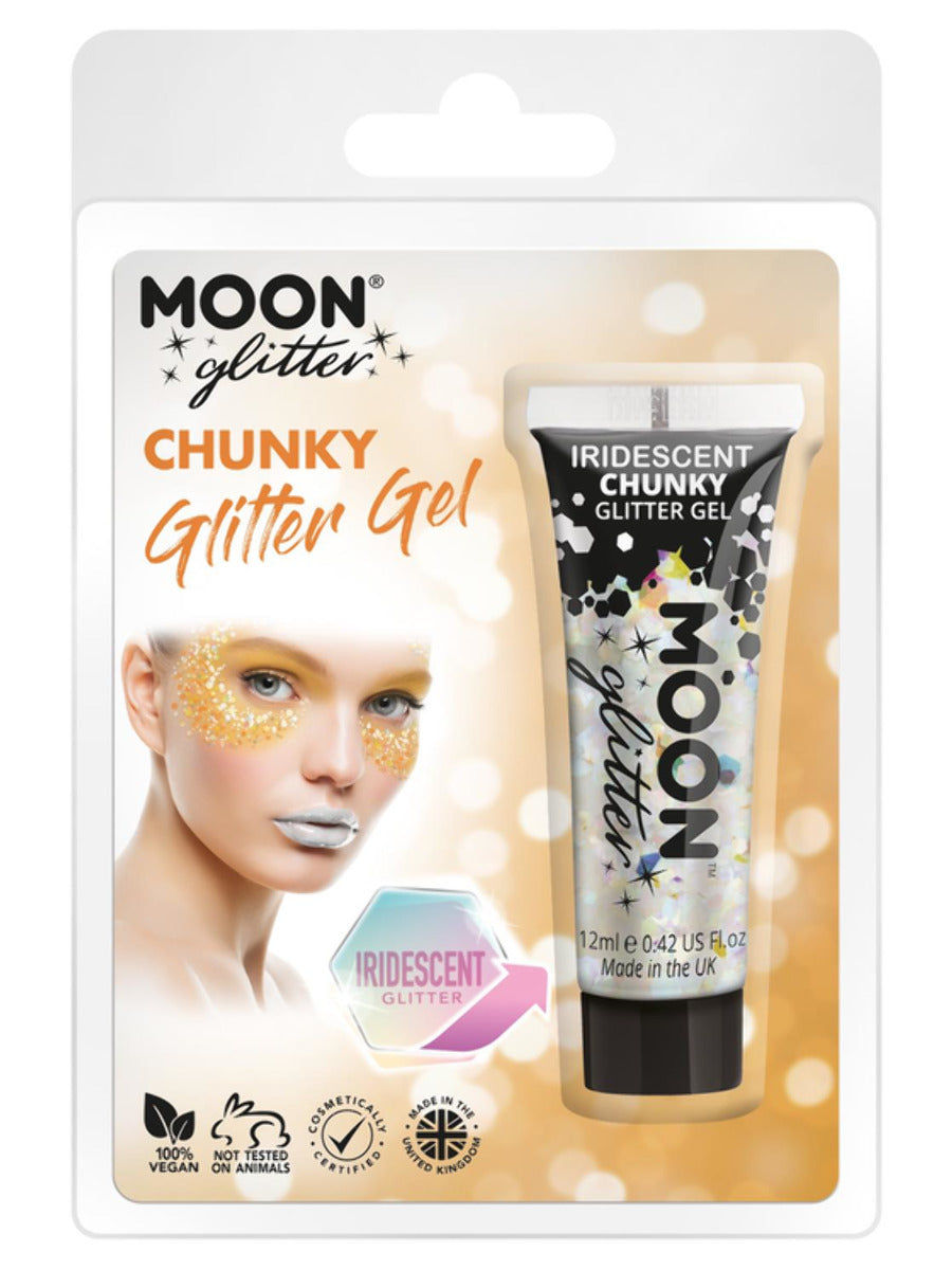 Moon Glitter Iridescent Chunky Glitter Gel, White, Clamshell, 12ml