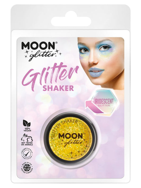Moon Glitter Iridescent Glitter Shakers, Yellow, Clamshell, 5g