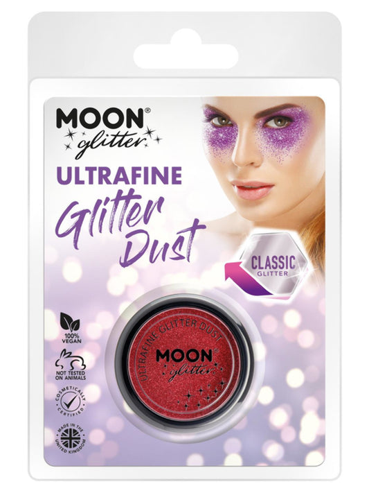 Moon Glitter Classic Ultrafine Glitter Dust, Red, Clamshell, 5g