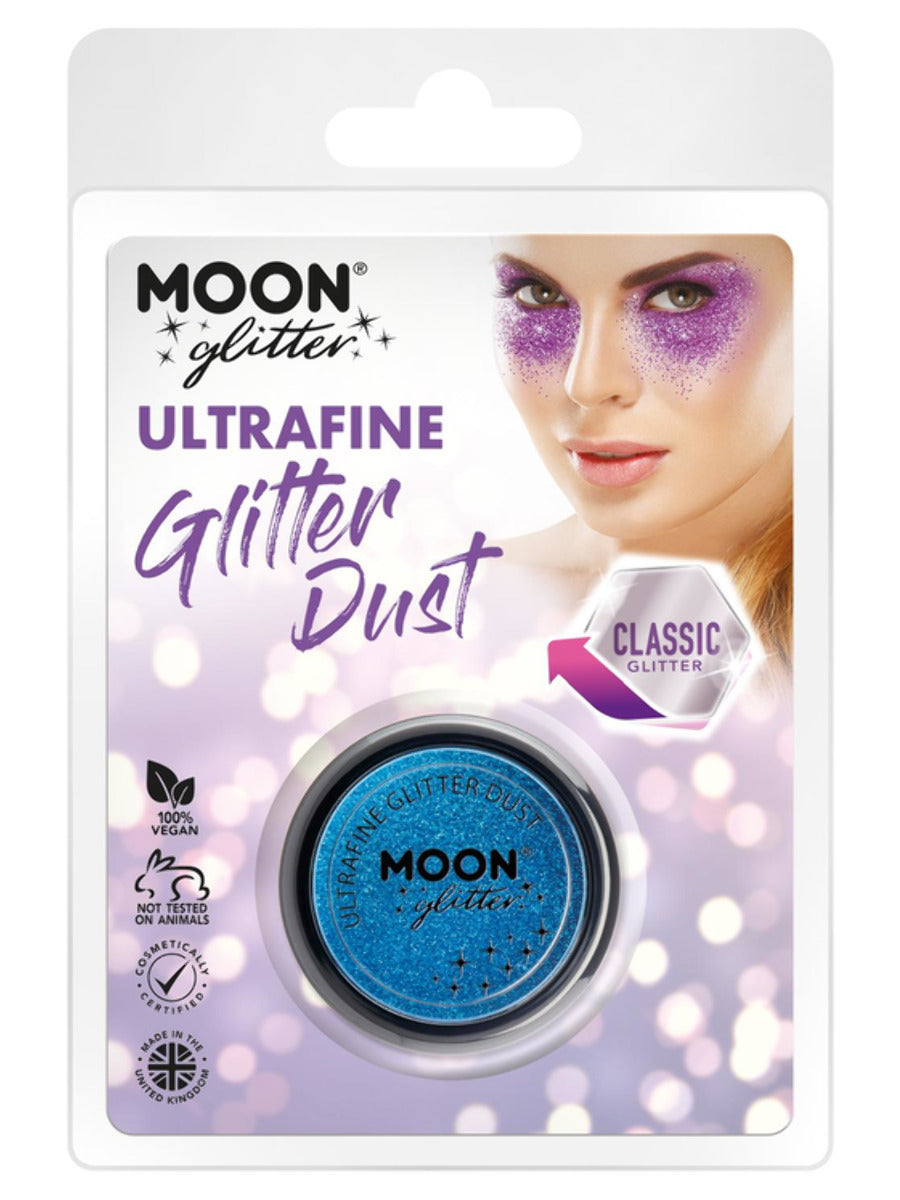 Moon Glitter Classic Ultrafine Glitter Dust, Blue, Clamshell, 5g