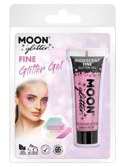 Moon Glitter Iridescent Glitter Gel, Pink, Clamshell, 12ml
