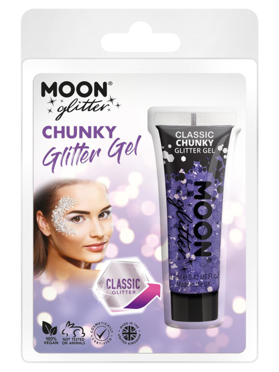 Moon Glitter Classic Chunky Glitter Gel, Lavender, Clamshell, 12ml