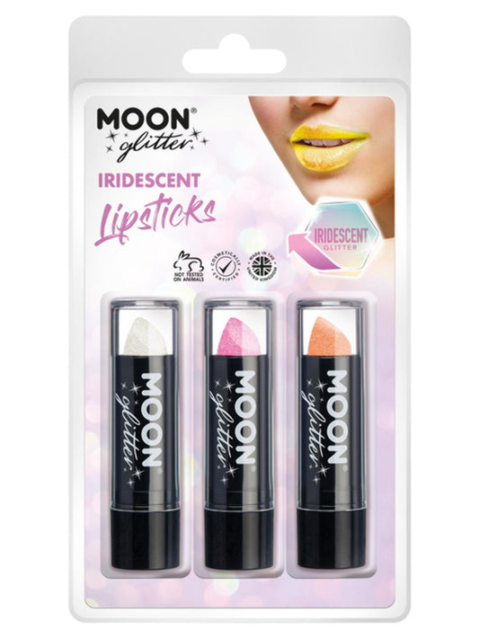 Moon Glitter Iridescent Glitter Lipstick, Clamshell, 4.2g - White, Pink, Orange